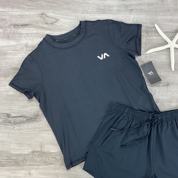 🔆RVCA🔆 WOMENS SHORT SLEEVE TOP SPORT VENT SS VA ESSENTIAL … Top only - Picture 5 of 15